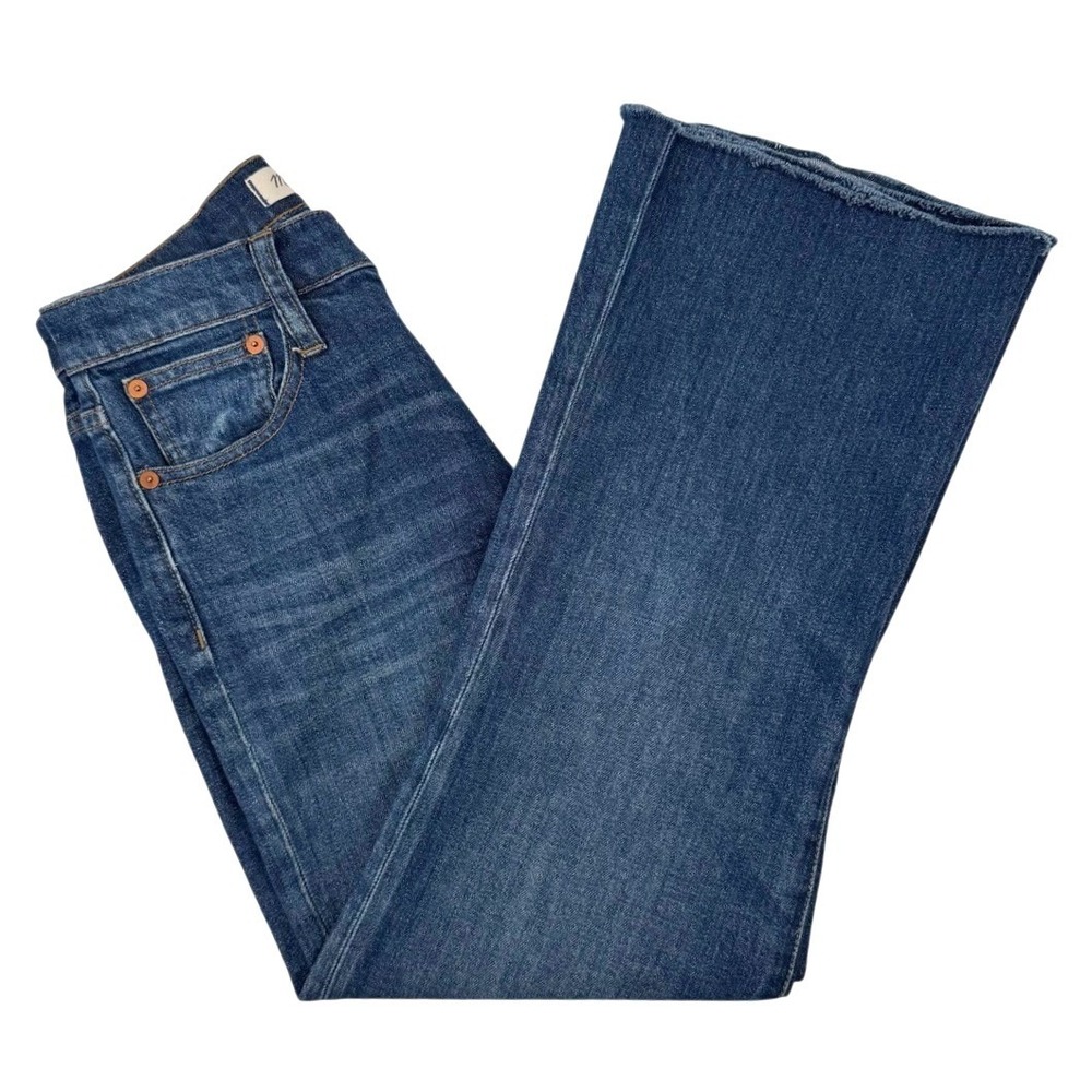 Madewell Flea Market Flares Womens 25 Jeans Crop High Rise‎ Button Fly Raw Hem
